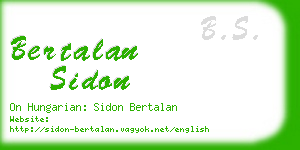 bertalan sidon business card